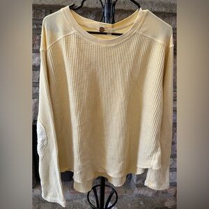 (NWT) FP One Waffle Knit Thermal Top Butter Yellow XS Boho Layering
